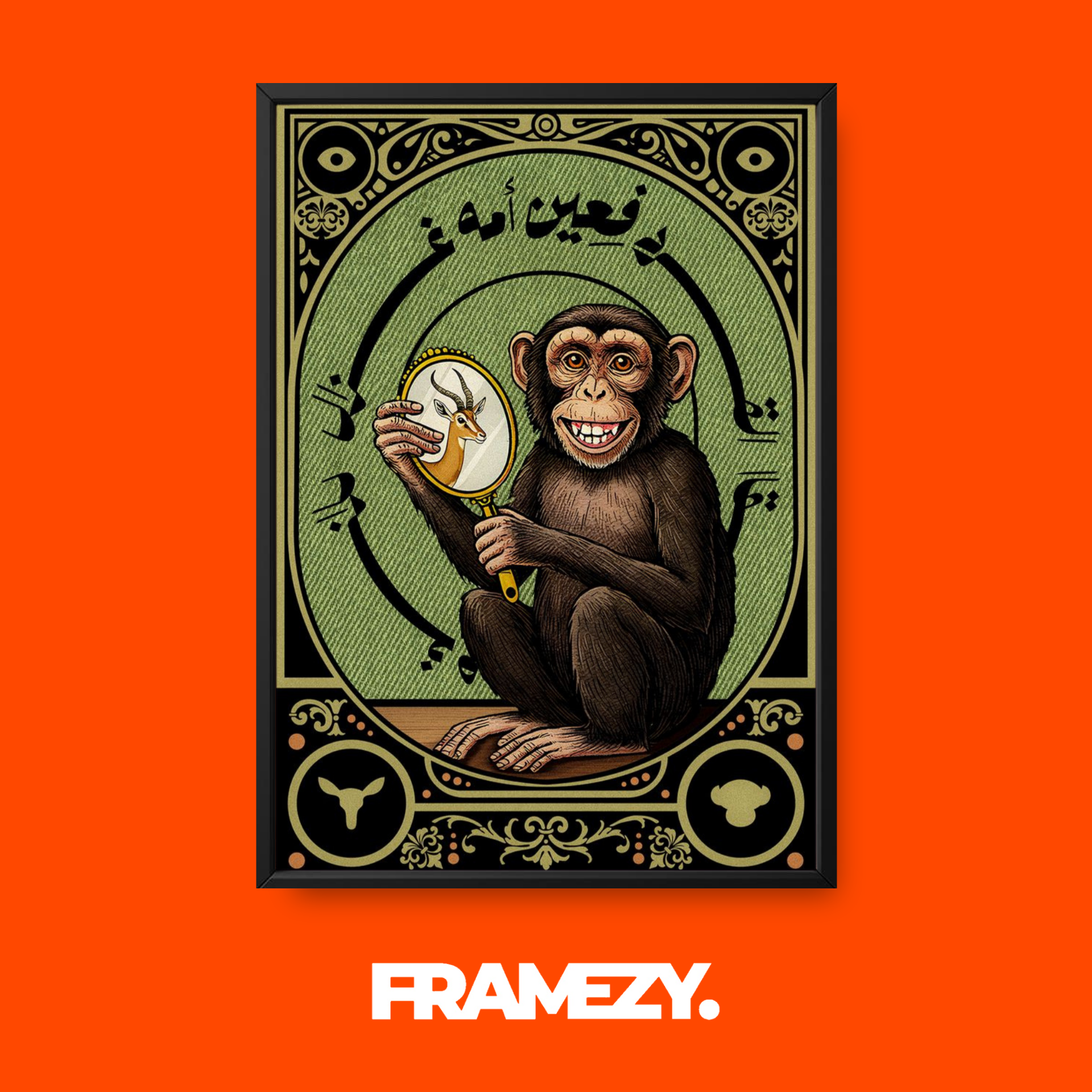 Monkey Mirror Reflection